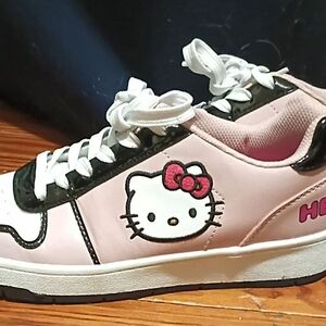 Hello Kitty Pink and Black Kids Lace-Up Sneakers